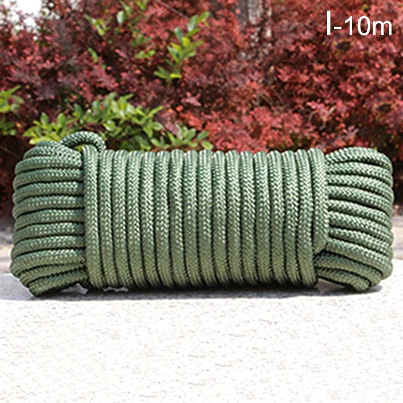 10 Meters Nylon Rope Multifunctional Nylon Laundry Line Clotheslines Portable Outdoor Travel 8mm army green