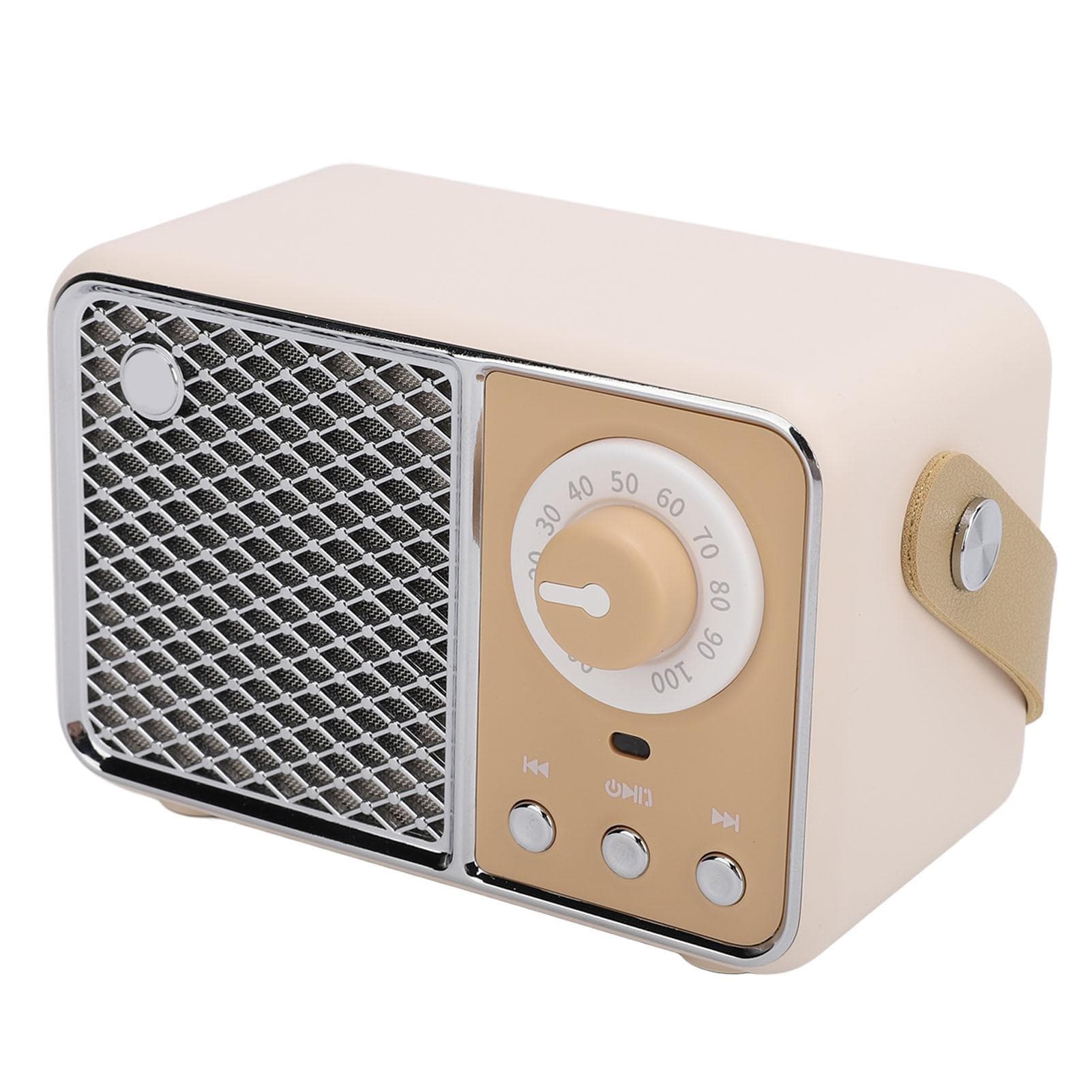 Small Retro Bluetooth Speaker Cute Vintage USB Rechargeable Portable Wireless Bluetooth 5.1 Speaker beige