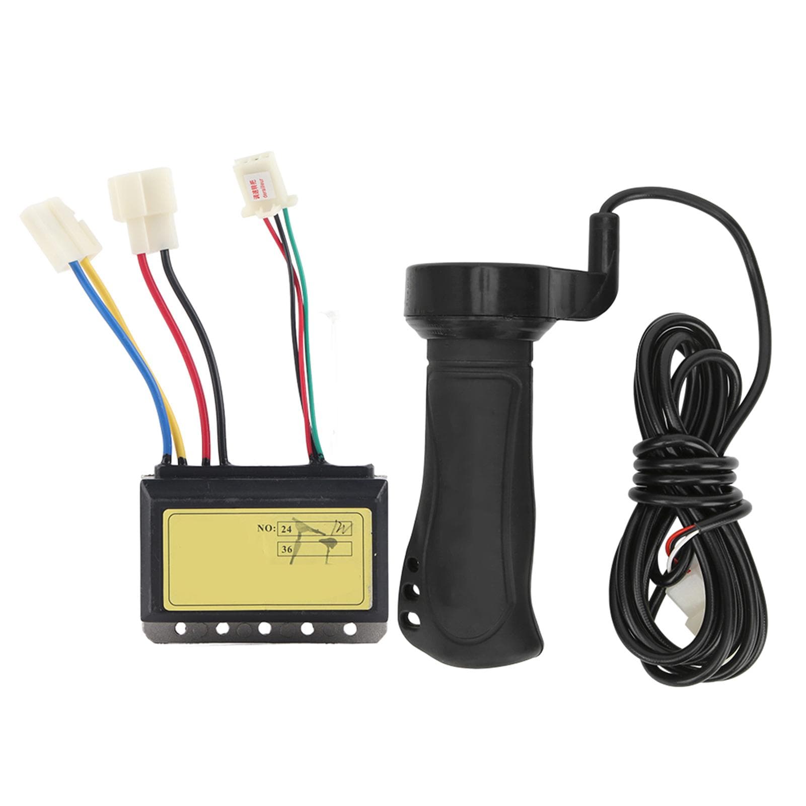12V 250W 3?Wired Brush Controller Extended Cable Hand Grip Set Electric Bicycle Handlebar