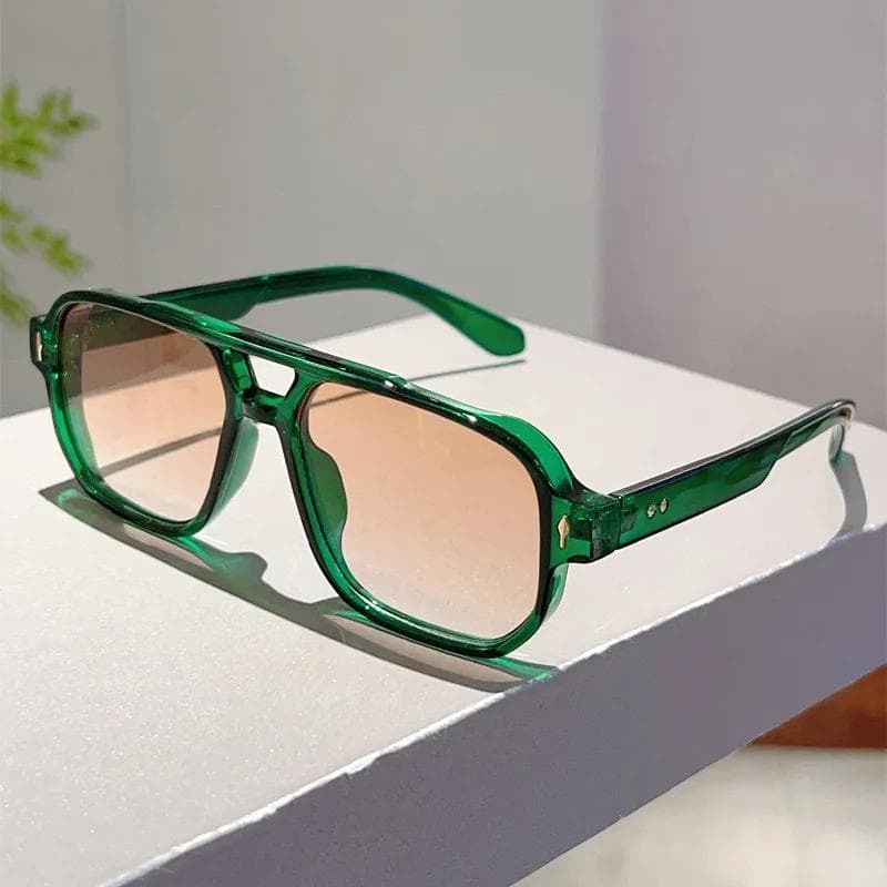 Men's New Ultra-lightweight Fashion Sunglasses Women's Outdoor UV400 Retro Anti-ultraviolet Driving Travel Essential Sun Glasses green