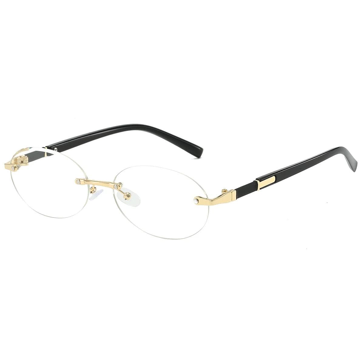 New Rimless Oval Sunglasses Fashion Gradient Ocean Lenses Vintage Brand Design UV400 Sun Glasses as picture shows