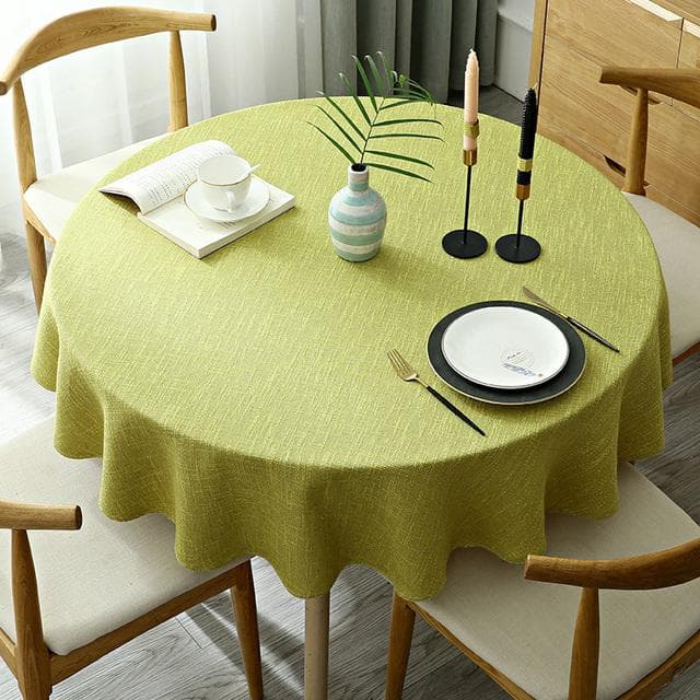Large Round Tablecloth Solid Color Cotton And Linen Dining Table Table Cloth 200cm