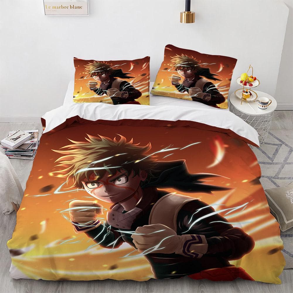 New Anime My Hero Academy Bedding Set Anime Characters Duvet Cover 3D Cartoon Polyester Quilt Cover Queen King Size Kids Boys 140x210cm 2pcs
