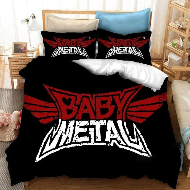 BABYMETAL Rock Band Bedding Set Boys Girls Twin Queen Size Duvet Cover Pillowcase Bed Kids Adult Home Textile customizable 70x133cm 2pcs