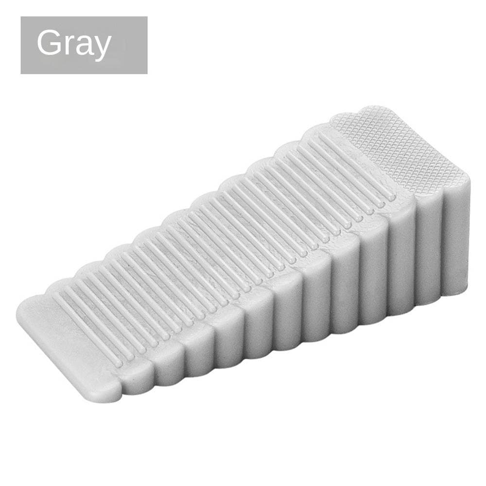 Silicone Door Block Plugs Non-slip Shock Absorbent Blocks Fixing Rubber Wedge Door Plugs Home Office Door Anti-collision Block Gray 2.7CM