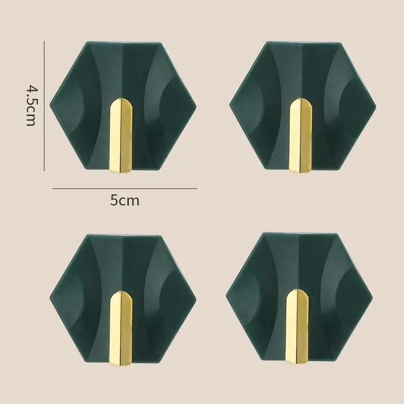 4Pcs/set Key Hooks Self Adhesive Wall Hooks Home Kitchen Small Wall Hooks Without Punching Key Bag Hanger Holder green