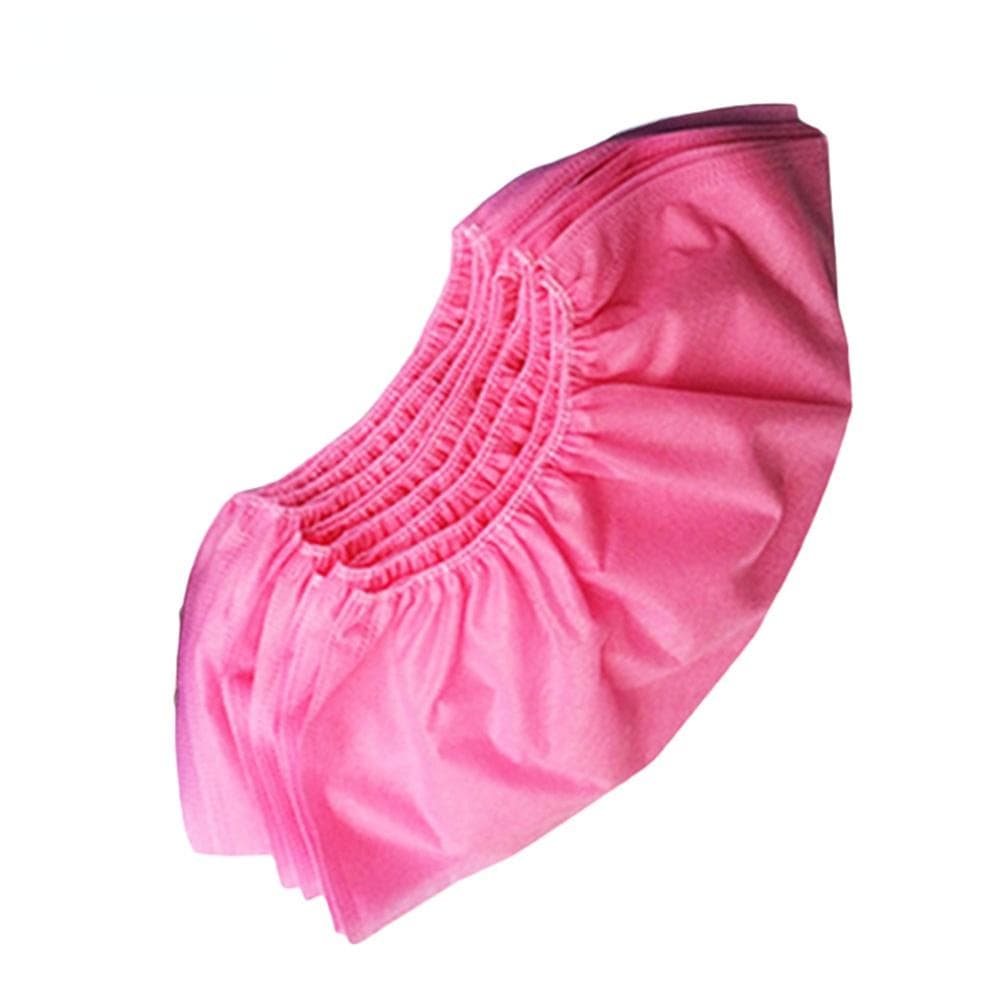 100Pcs Disposable Shoe Cover Dustproof Non-slip Dhoe Cover Children Students Adult Non-woven Household Foot Cover 100pcs pink