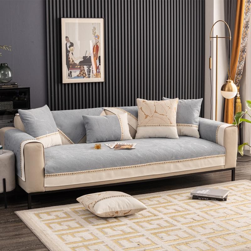 Chenille 1/2/3 Seater Sofa Cover Jacquard Couch Armchair Furniture Patchwork Lace Sofa Cushion Nonslip Universal for All Seasons 70x70cm 1pcs