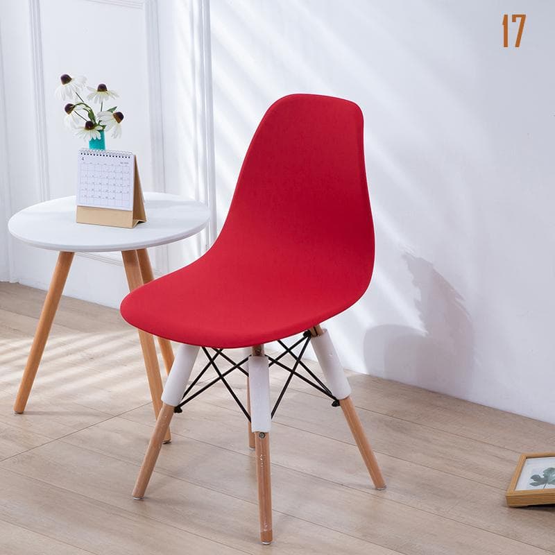 1pc Home Hotel Removable Seat Cover Armless Shell Chair Cover For Shell Chair Banquet Slipcover 17