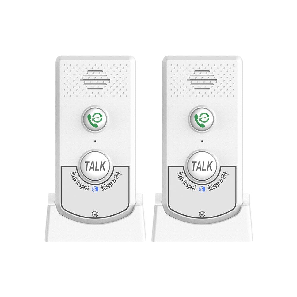 2 Pack Intercoms Wireless for Home Voice Bidirectional Caller Home Ultra Long Distance Portable white