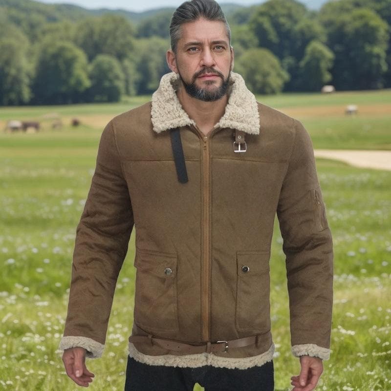 Autumn and Winter Jacket Thickened Warm Fluffy Coat Men's Coat 5XL