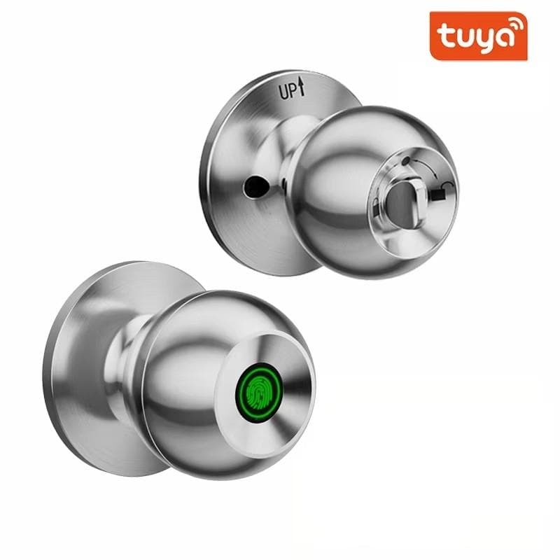 Household Smart Door Knob Fingerprint Door Lock Anti Theft Smart Lock Biometric Door Lock Fingerprint Door Knob silver