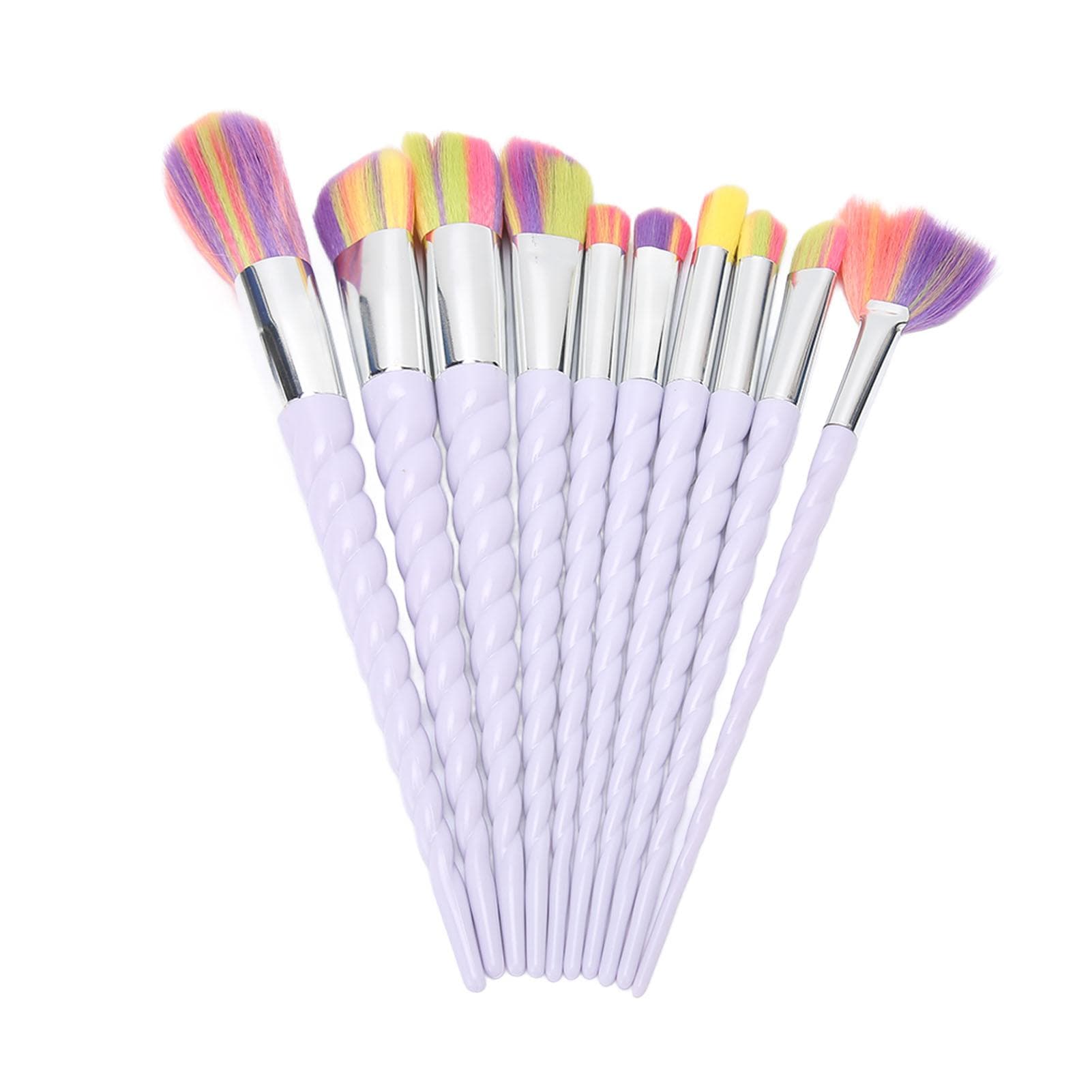 Makeup Brush Set Soft Colorful Bristles Portable Cosmetic Brush Kit for Loose Powder Eyeshadow