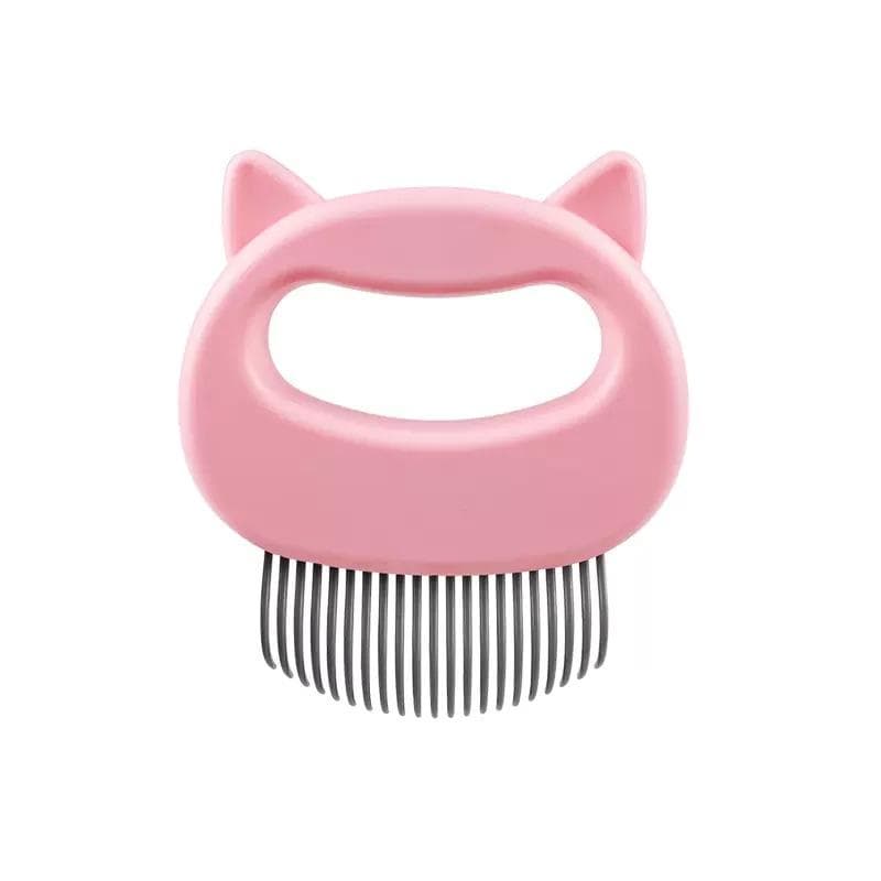 Pet Cat Comb Massage Brush Shell Shaped Handle Pet Grooming Massage Tool To Remove Loose Hairs For Cats Cleaning Supplies pink