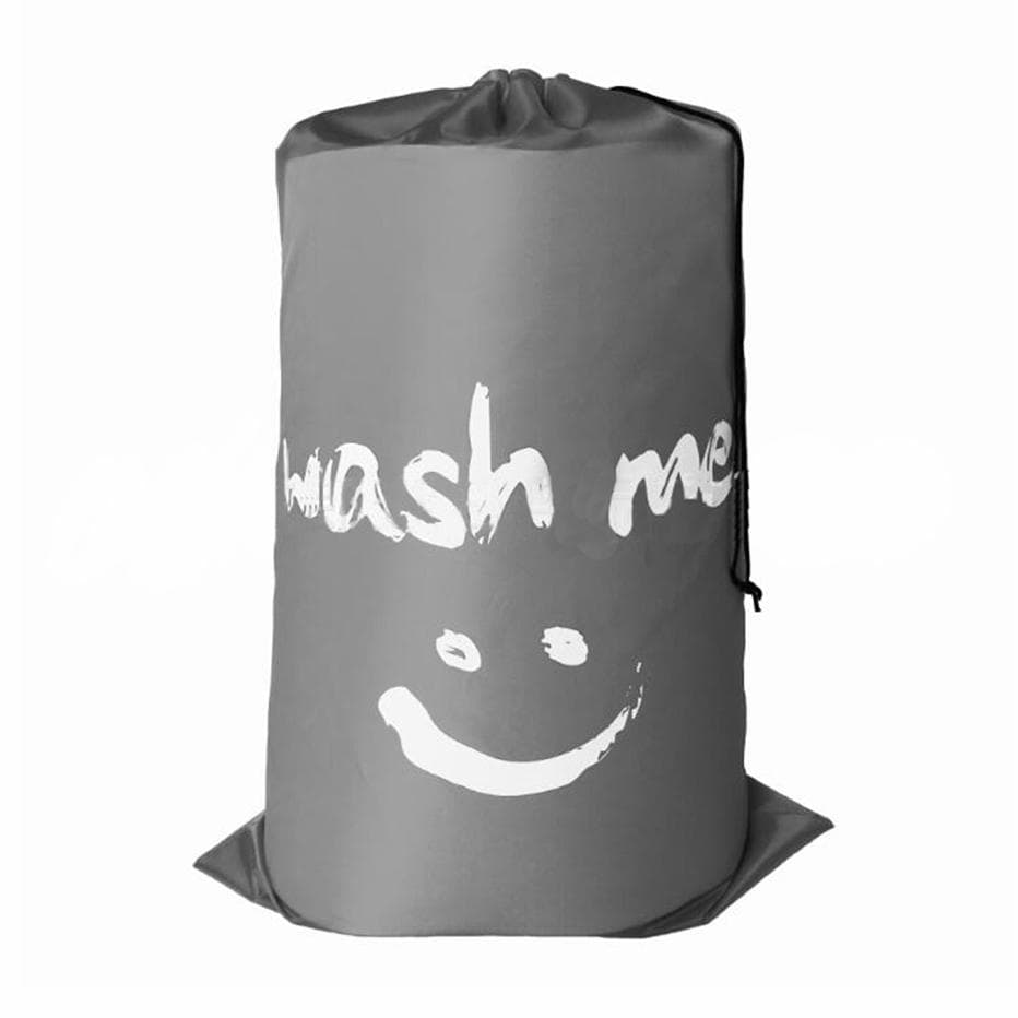 Nylon Laundry Bag Travel Storage Pouch Washable Dirty Clothes Organizer Wash Drawstring Bag grey