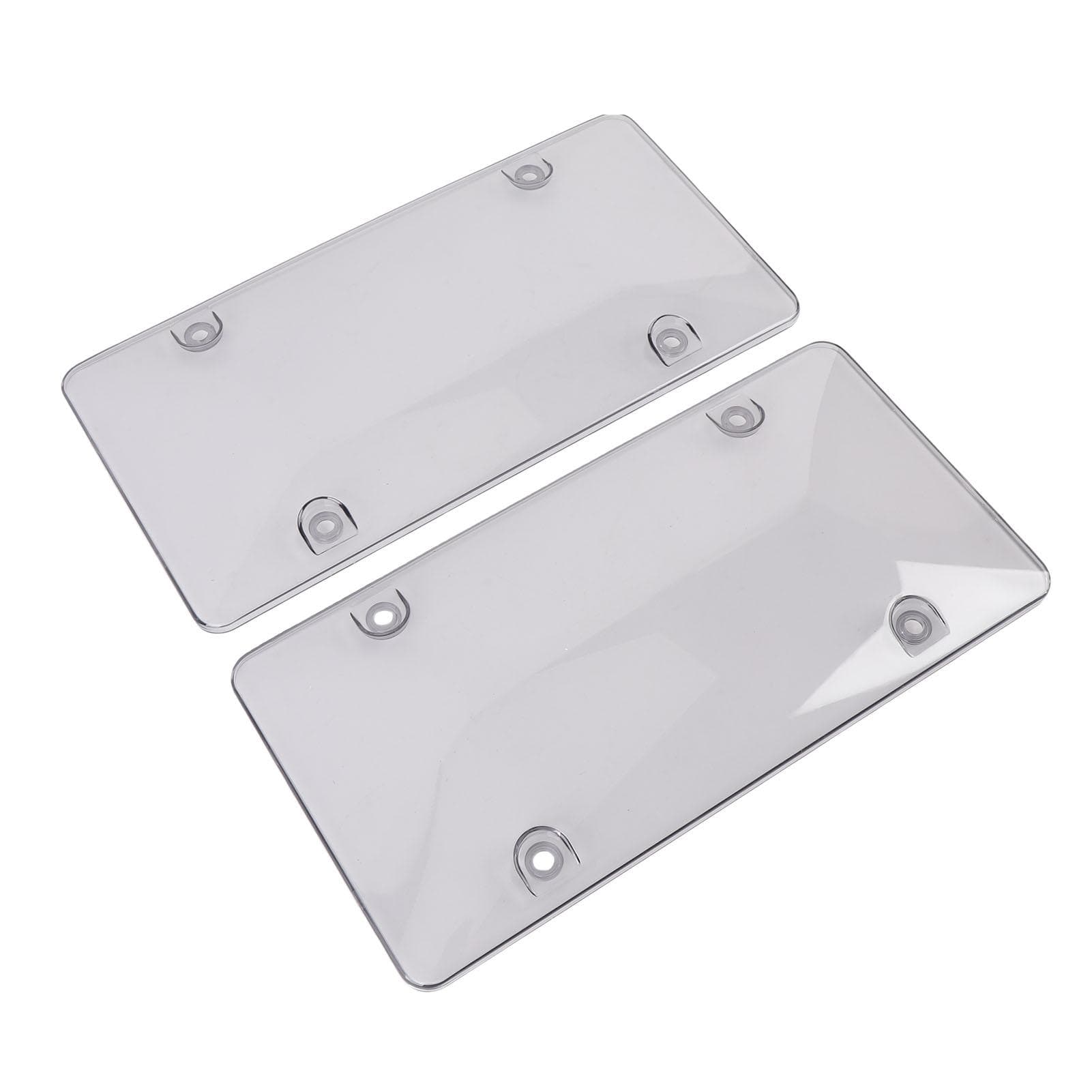 2 Pcs 12x6in License Plate Cover Clear Protective Number Plate Holder Shield Universal Fit for US