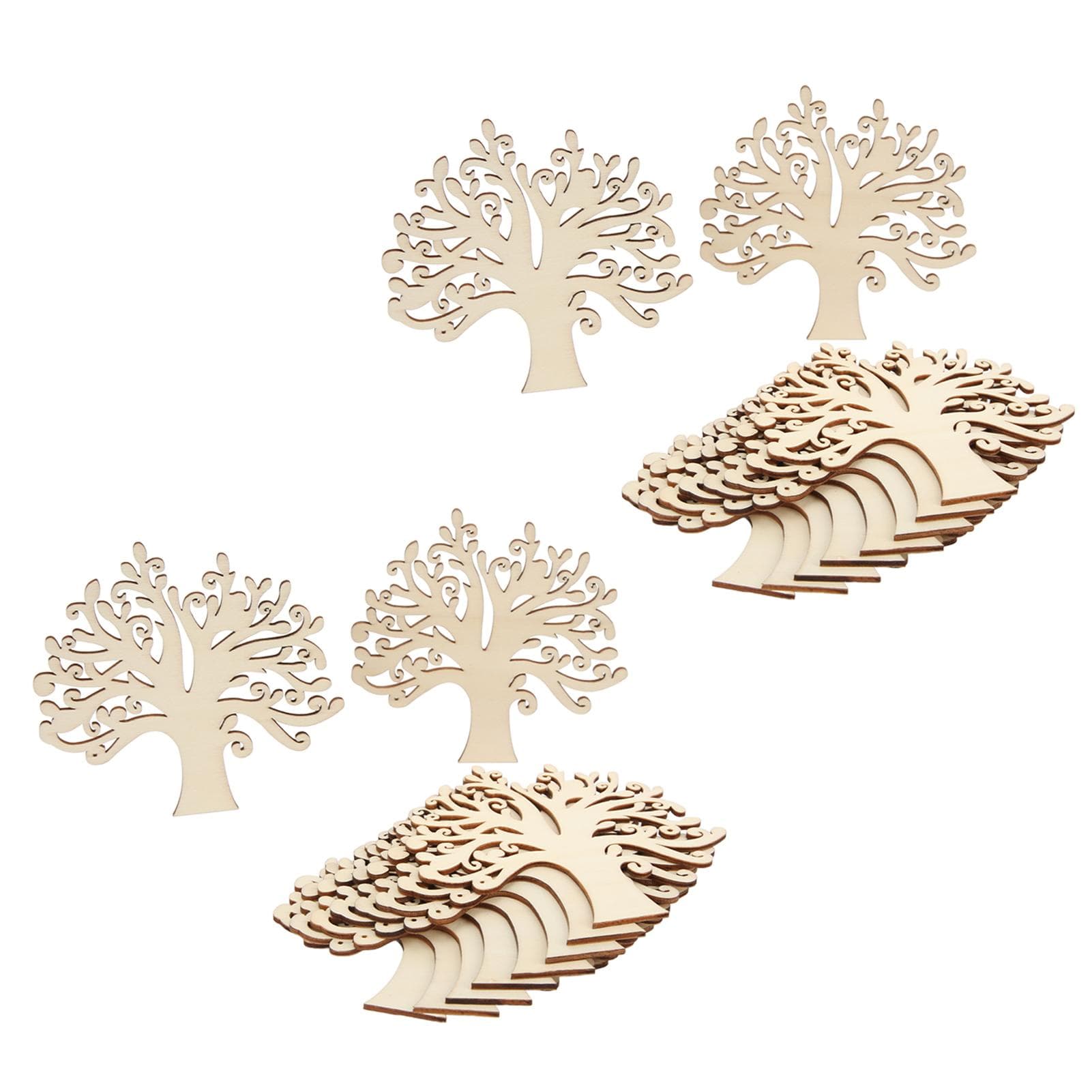 20Pcs Tree Shape Wood Chips Multi Purpose Smoother Surfaces Unique Appearance DIY Wood Chips for