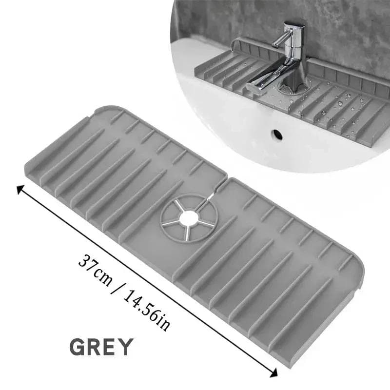 Sink Anti-spray and Drain Water Retaining Pad Silicone Faucet Splashproof Water Pad Absorbent Pad Bathroom Kitchen Accessories gray