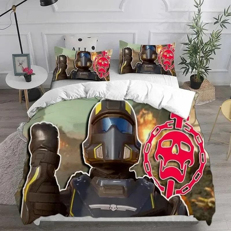 3D HELLDIVERS 2 Bedding Sets Comforter Quilt Bed Cover Duvet Cover Pillow Case Sets Kids Adult Size For Home Textiles 70x133cm 2pcs