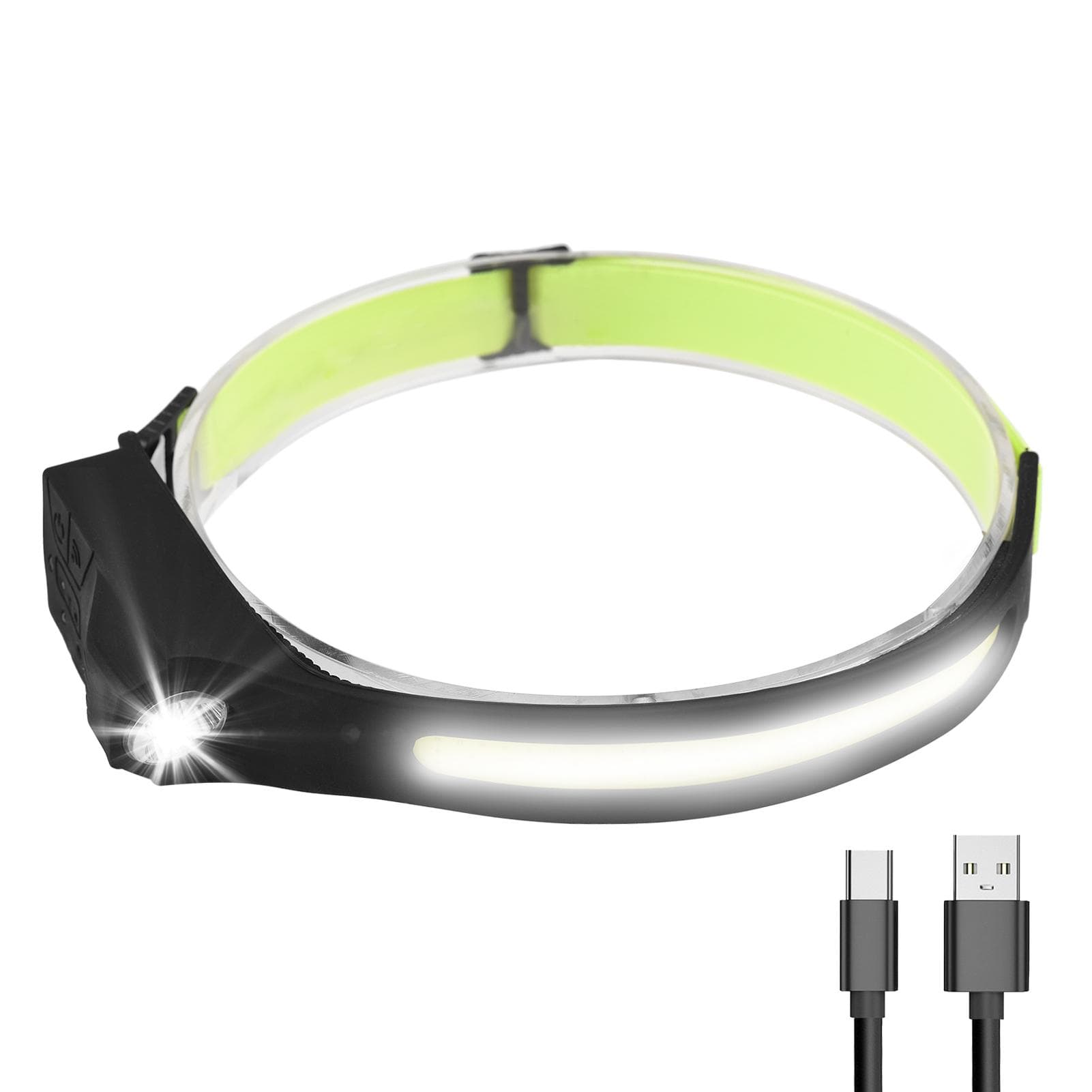 2pcs LED Headlamp with Motion Sensor USB Rechargeable LED Head Light Lamp Flashlight with 7 Modes 1