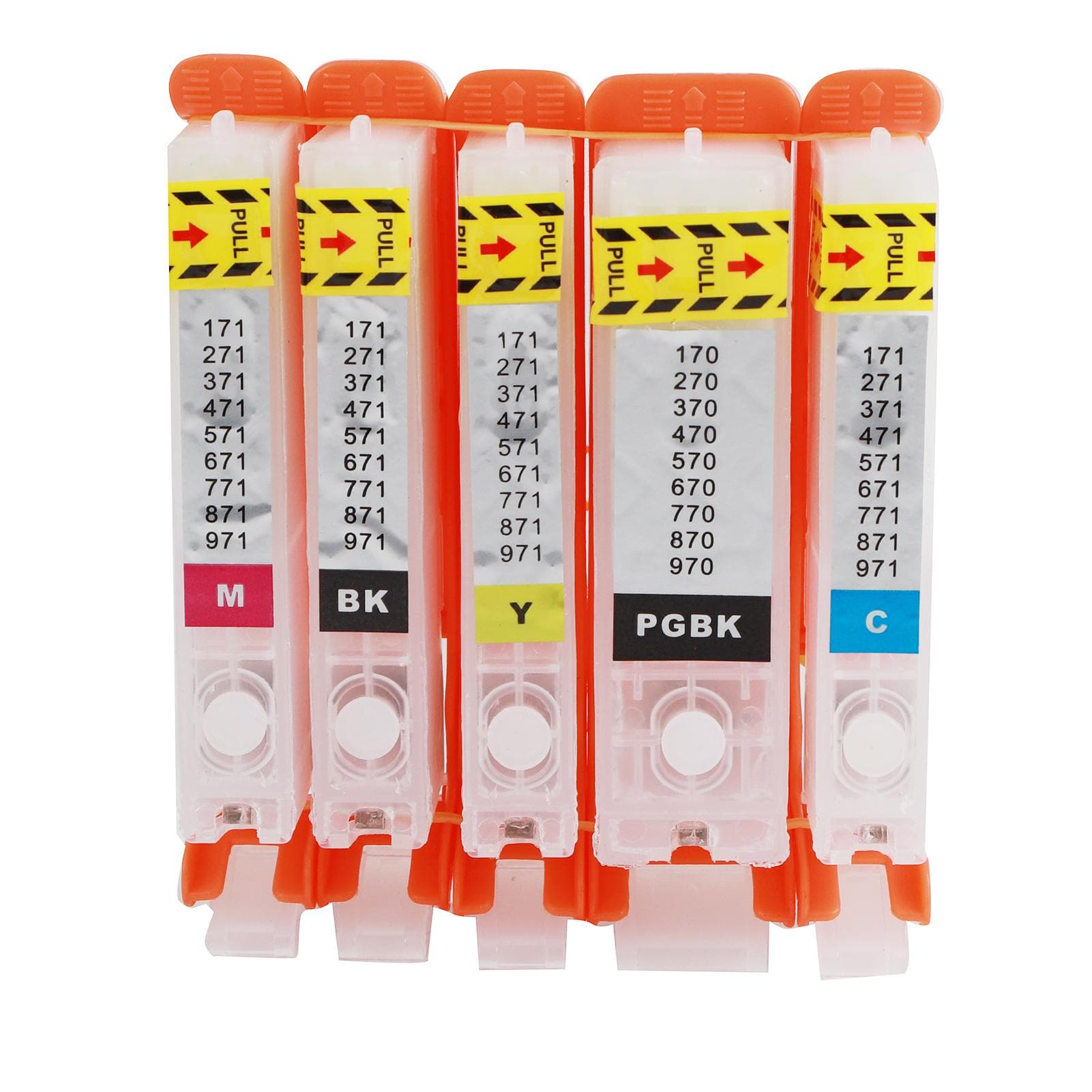 5Pcs Ink Cartridge PGBK BK C M Y 5 Colors Smoothly Output Reusable Printing Ink Cartridge 670 671