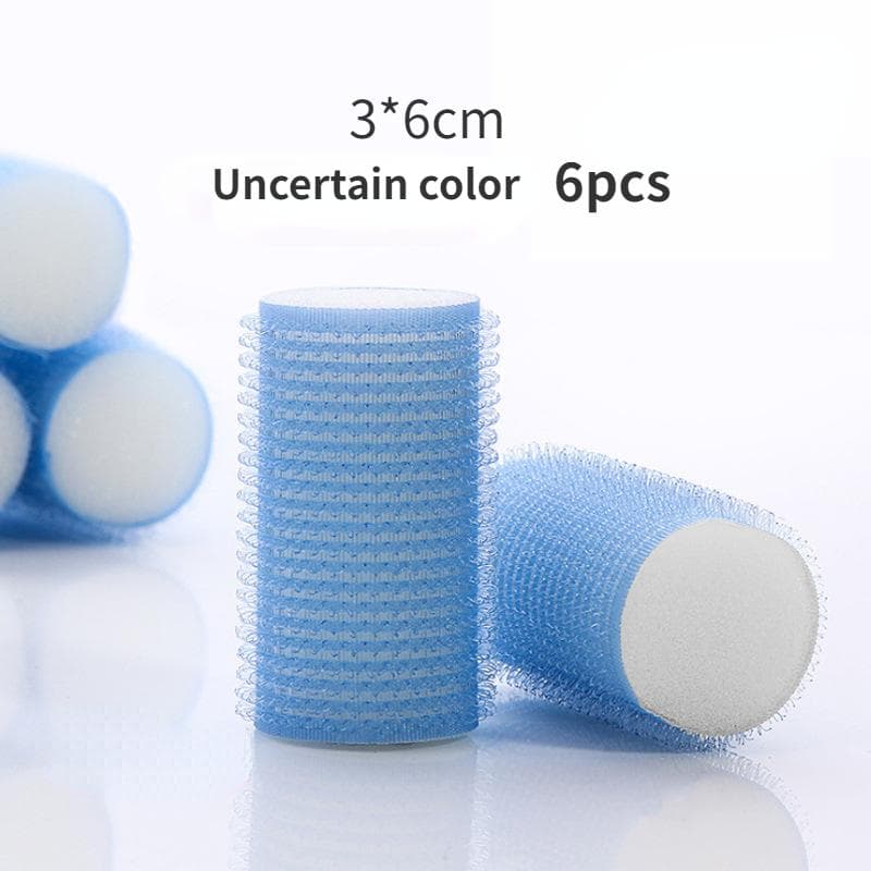 6Pc Sponge Hair Roller Set Self Grip No Heat Self-adhesive Curling Hairdressing Heatless Hair Curler Classic Styling Accessories