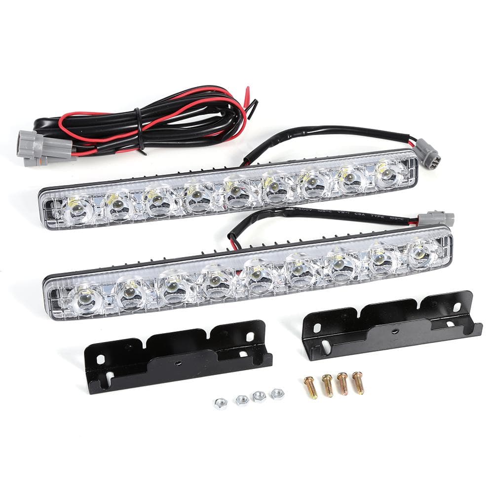 2pcs White 9LED Long Strip Daytime Running Light DRL Car Fog Day Driving Lamp