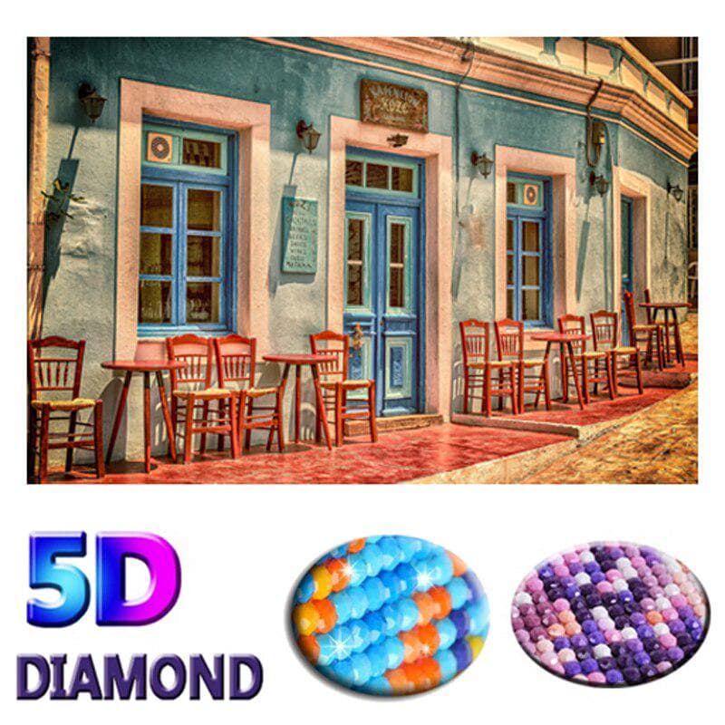 Diamond Embroidery 5D DIY Diamond Painting Colorful House Landscape Street Scenery Cross Stitch 20X30CM