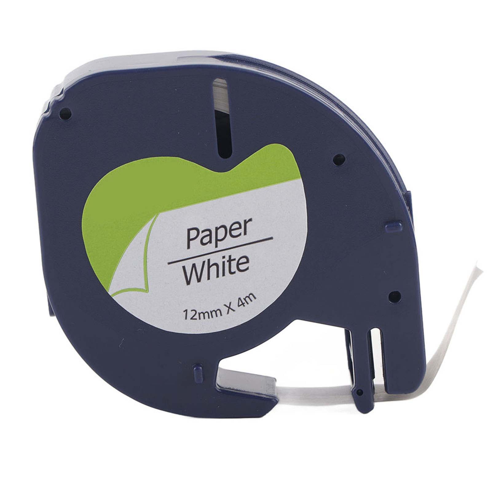 Label Tape Resin Ribbon Abrasion Resistant Black-on-White for DYMO LT Labeling Machine