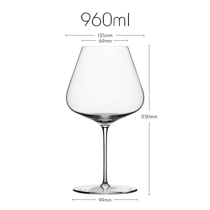JINYOUJIA Zalto Style Upscale Banquet Crystal Handmade Wine Glass Extremely Thin Masterly Craft Perfect Flawless Classics Goblet BURGUNDY 960ml(801-900ml)