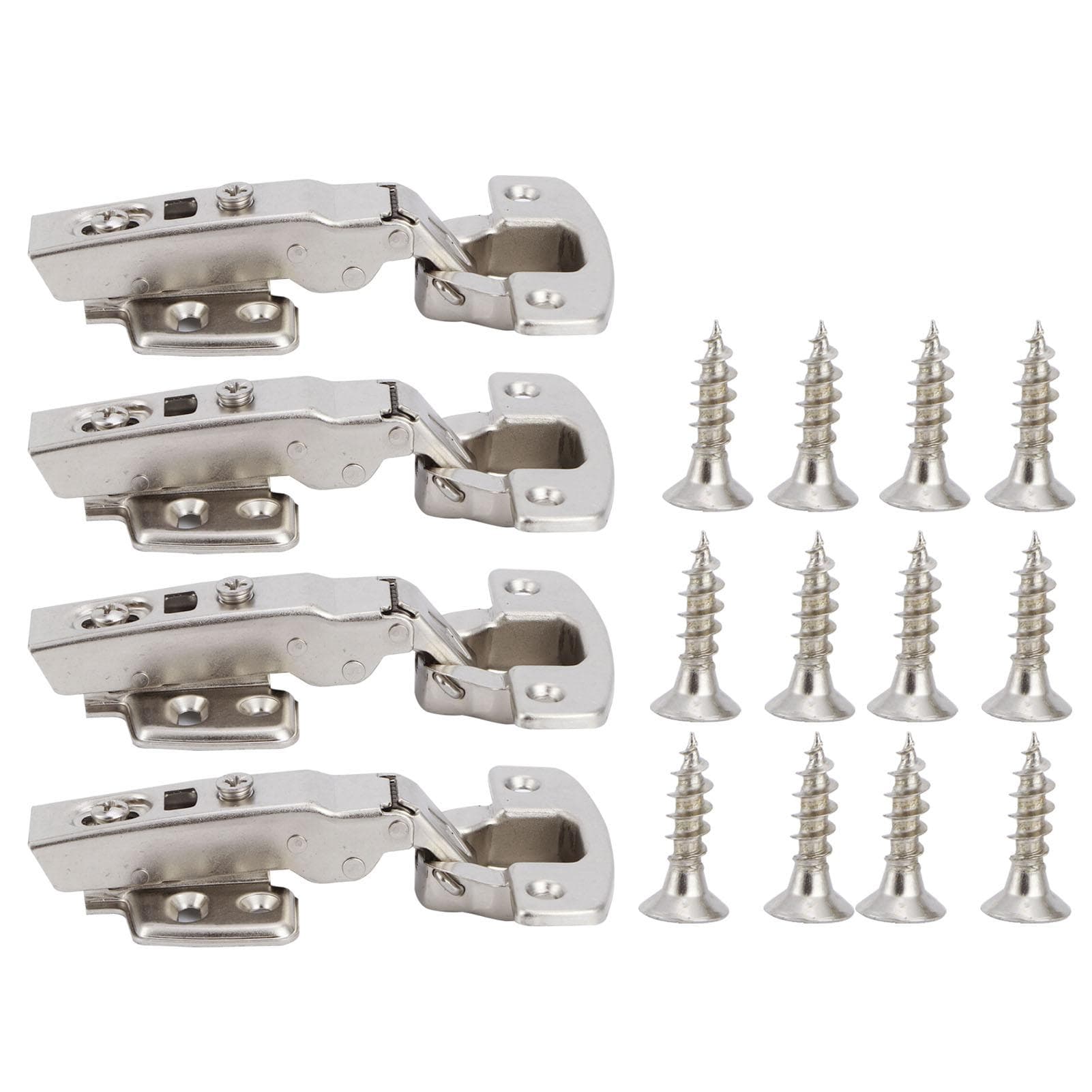 4Sets Hinges for Cabinet Kitchen W/Damping Buffer Door Bisagra Cold Rolled Steel HardwareStraight