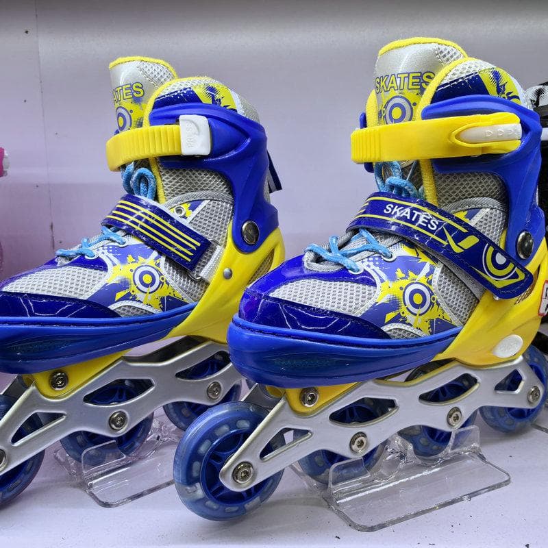 Children's Skates, Beginner Roller Skates, Children's Single-row Roller Skates M size 35-38 blue