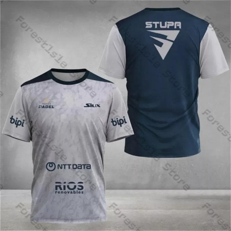 Siux Stupa Padel Tennis Sportswear Badminton Training Suit Men's T-Shirt Casual O-Neck Short Sleeve Sports Top Adult Child Size XL