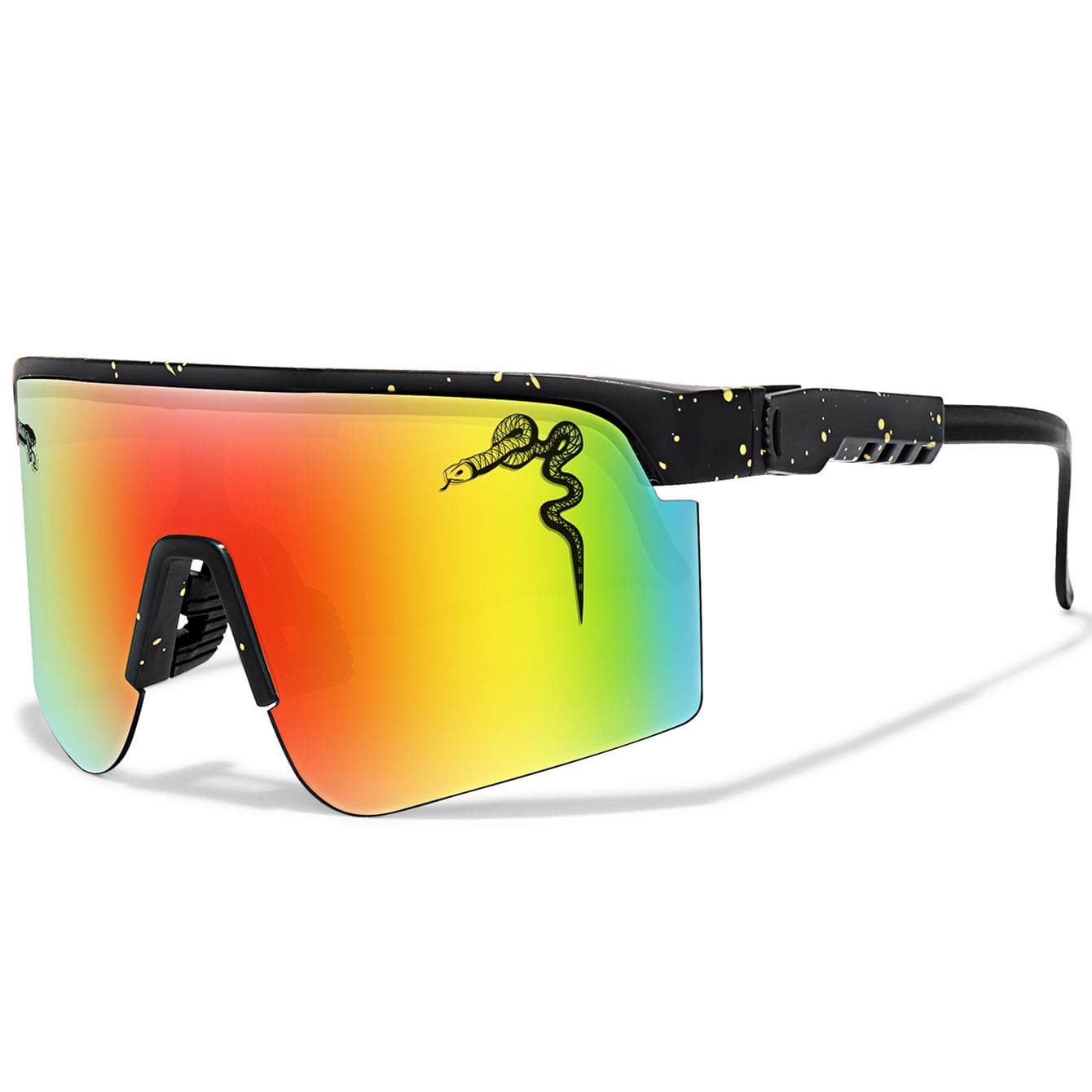 Fishing Sunglasses Men Large Frame UV Protection Polarized Lens Random Dot Design for Outdoor Sports Hiking