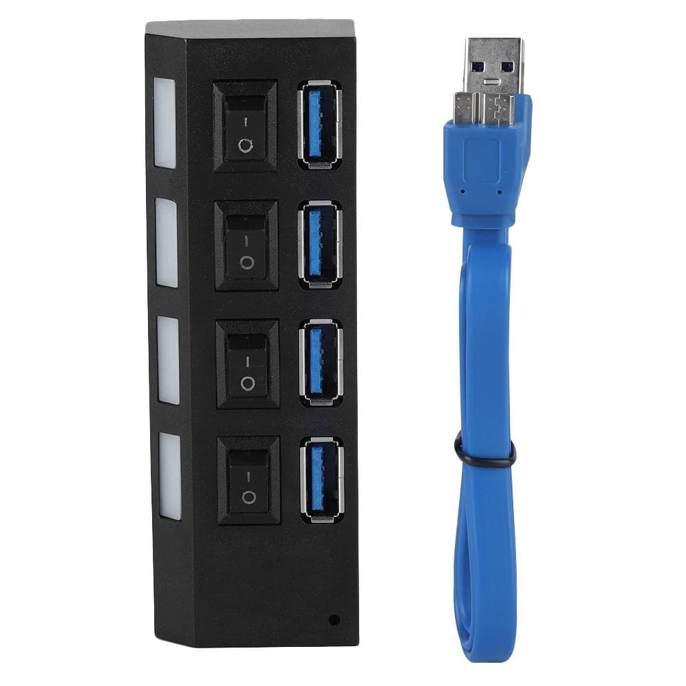 High speed USB3.0 splitter 4 port USB Hub Switch Expansion Port with Power Supply