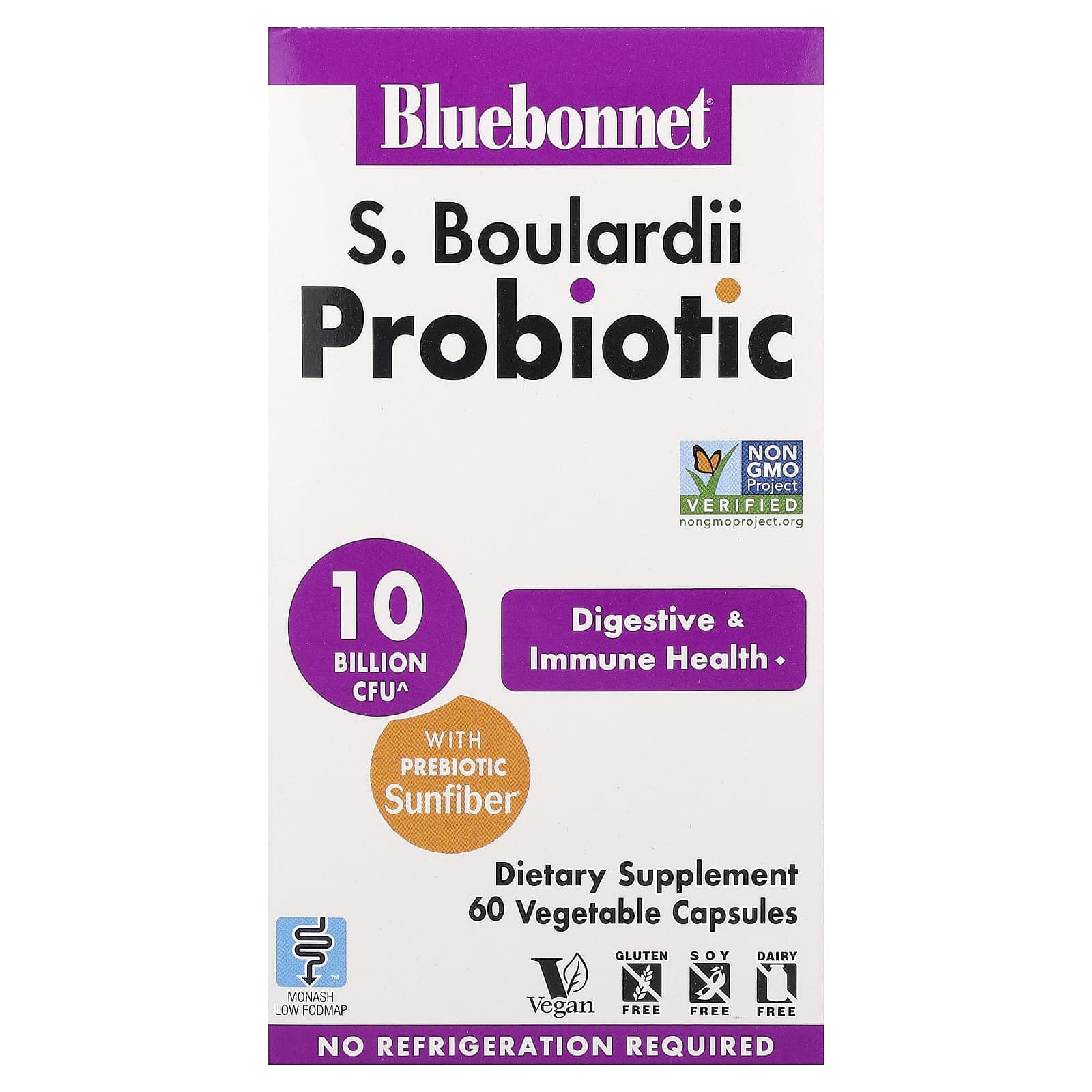 Bluebonnet Nutrition, S. boulardii Probiotic, 60 Veggie Capsules