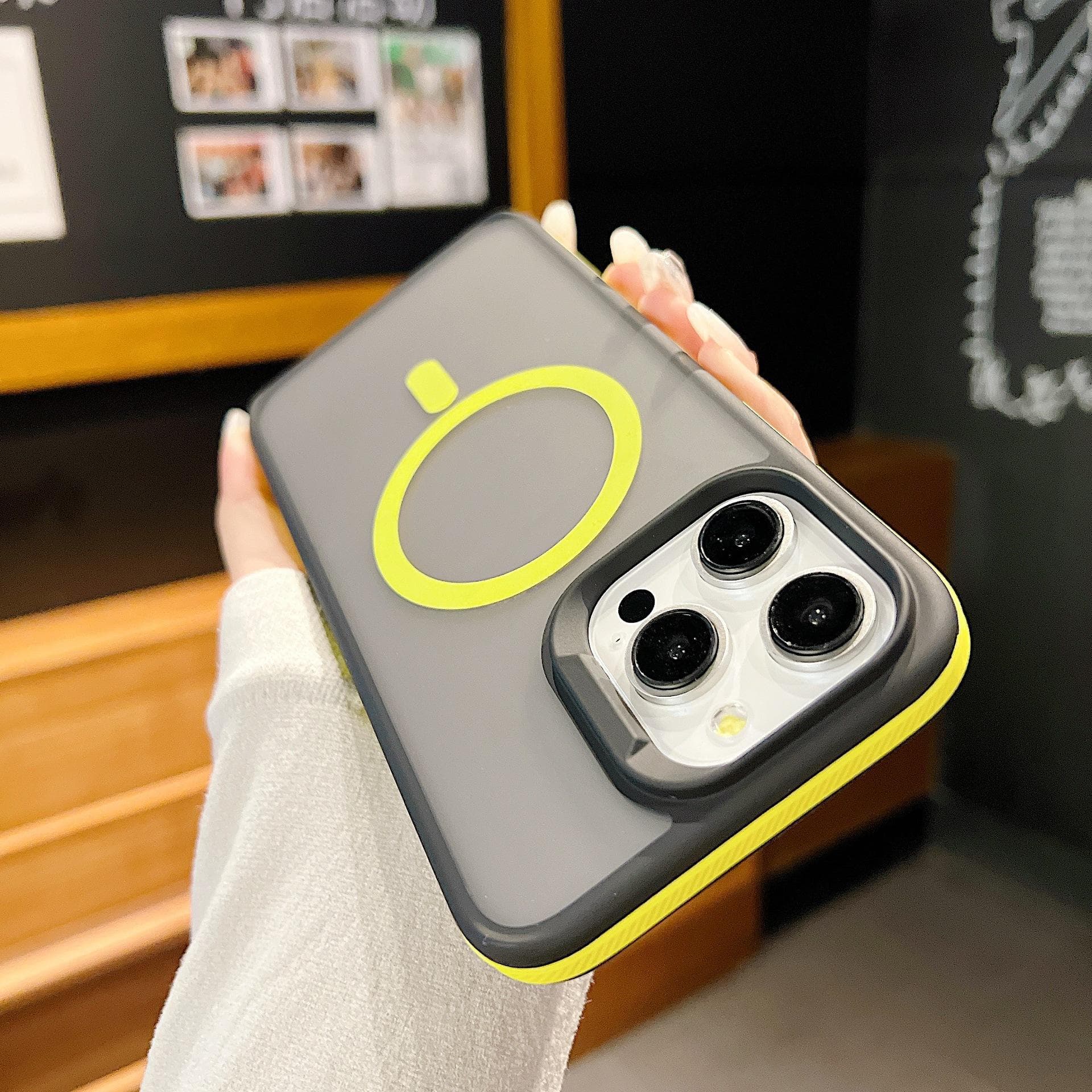 Applicable To Apple 16 Skin-sensitive Magnetic Suction Phone Case Iphone15ProMax Shield Armor Matte 14 Anti-fall 13 Protective Case iPhone11promax yellow