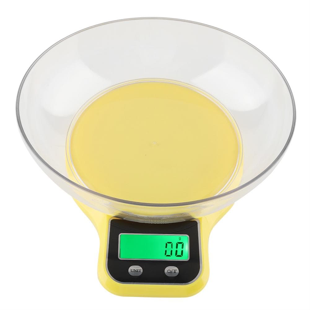 WH-B21LW Kitchen Food Scale Digital Cooking Multifunction Weight Scale with Bowl (Yellow) Yellow