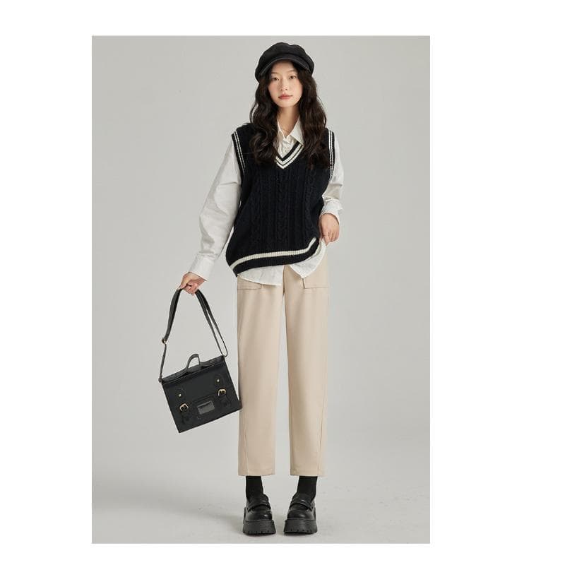 Woolen Pants for Women In Autumn and Winter New High-waisted Slim Carrot Pants Loose Trousers Small Feet Casual Harem Pants for Women XL