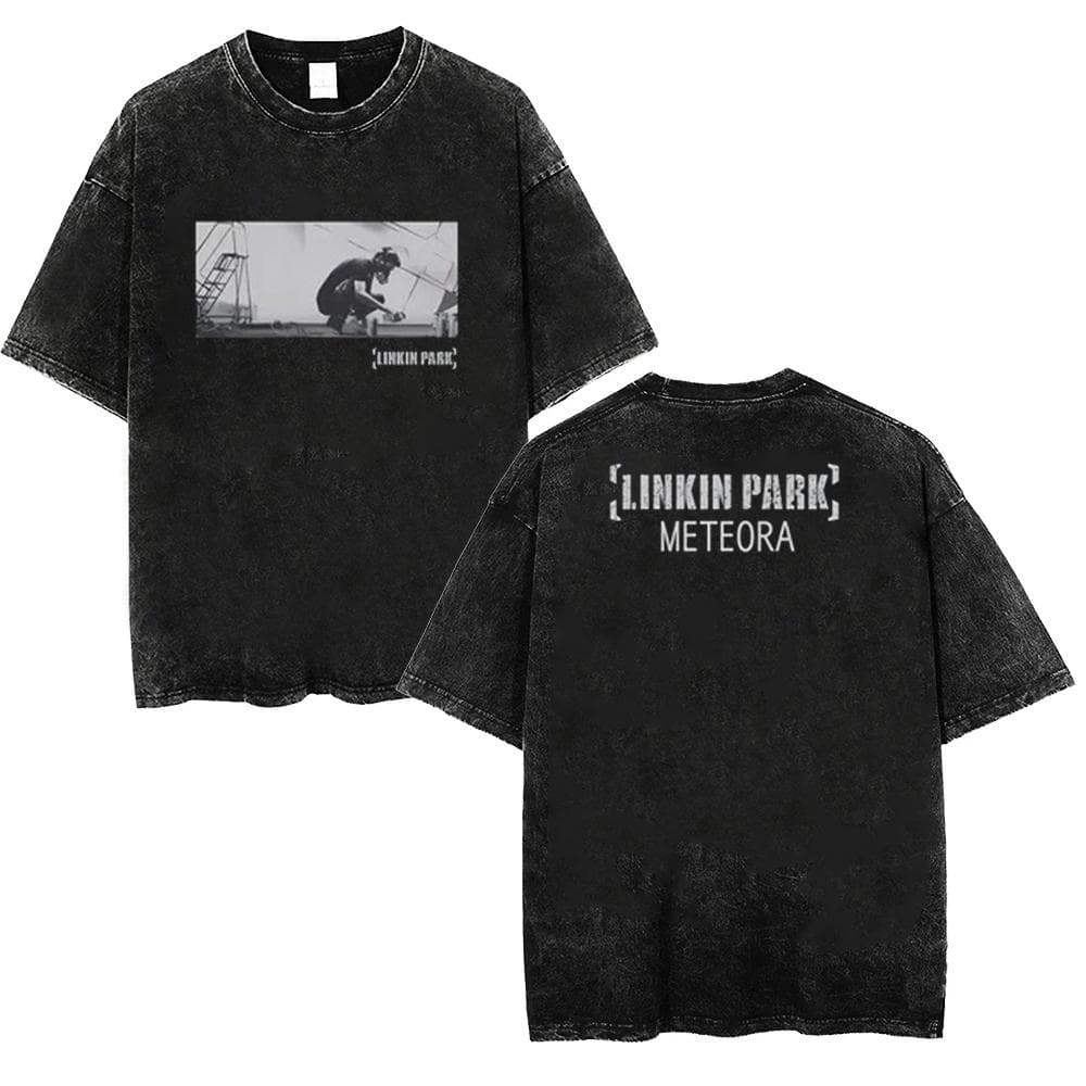Men Washed T Shirt Casual Linkin Meteora 20th Anniversary Park Vintage tees Oversized Comfortable Streetwear 2XL