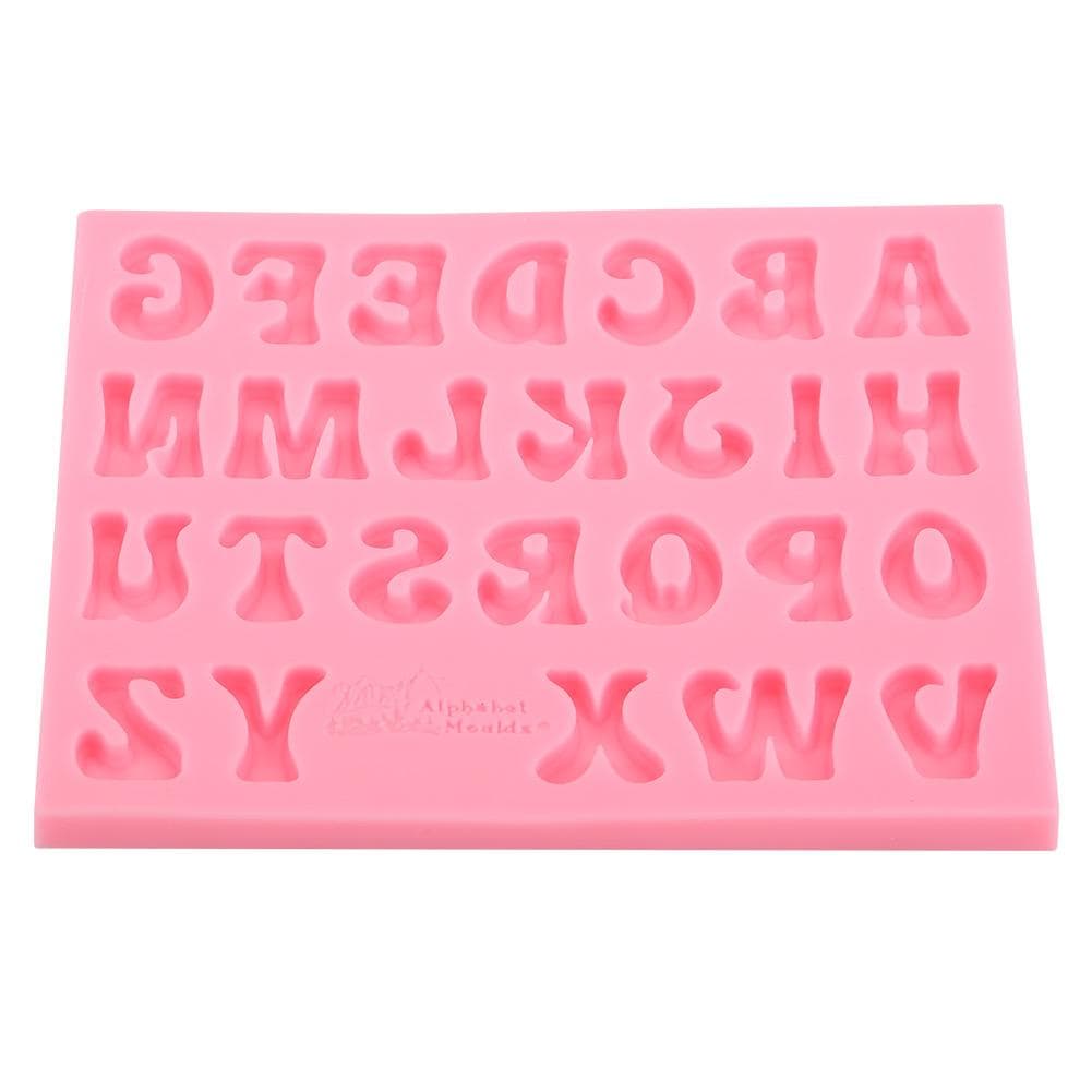 Silicone Mold Alphabet 26 Letters Pink Handmade DIY Mould Tool