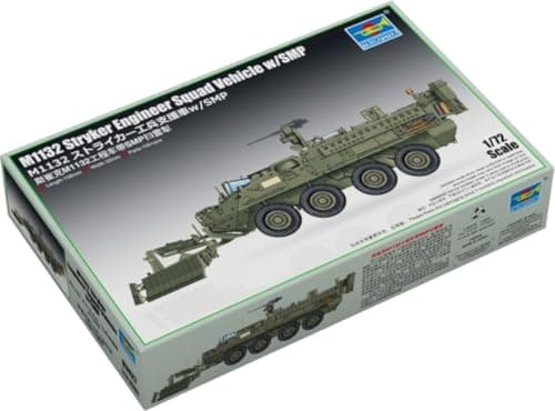 Trumpeter 1/72 Scale US M1132 Stryker Engineer Support Vehicle with SMP & AMP Plastic Model Kit 07427 (Military Vehicle)