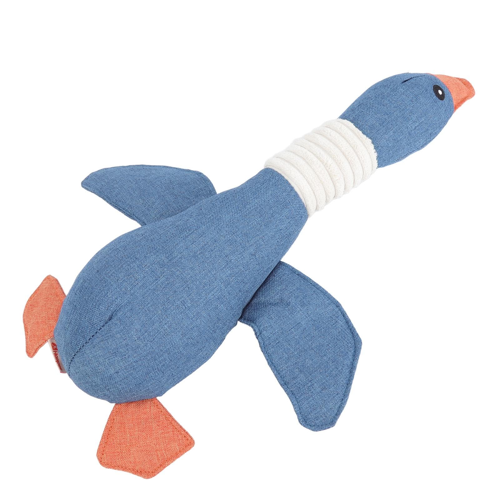 Dog Stuffed Toys Wild Geese Shape Soft Linen Teeth Cleaning Squeaky Pet Chew Toys for Dog Cat