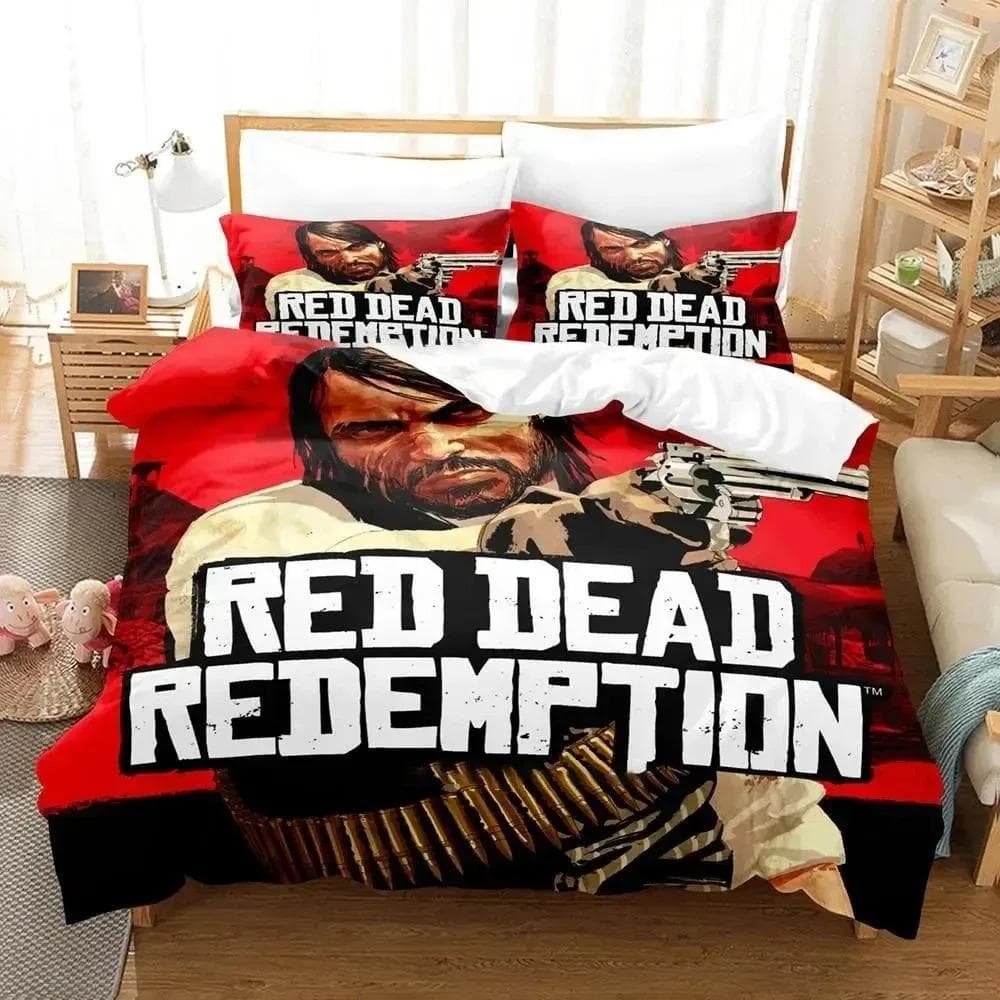 Game Undead Nightmare Red Dead Redemption Bedding Set Boys Girls Twin Queen Size Duvet Cover Pillowcase Bed Kids Adult AU Single 140x210cm