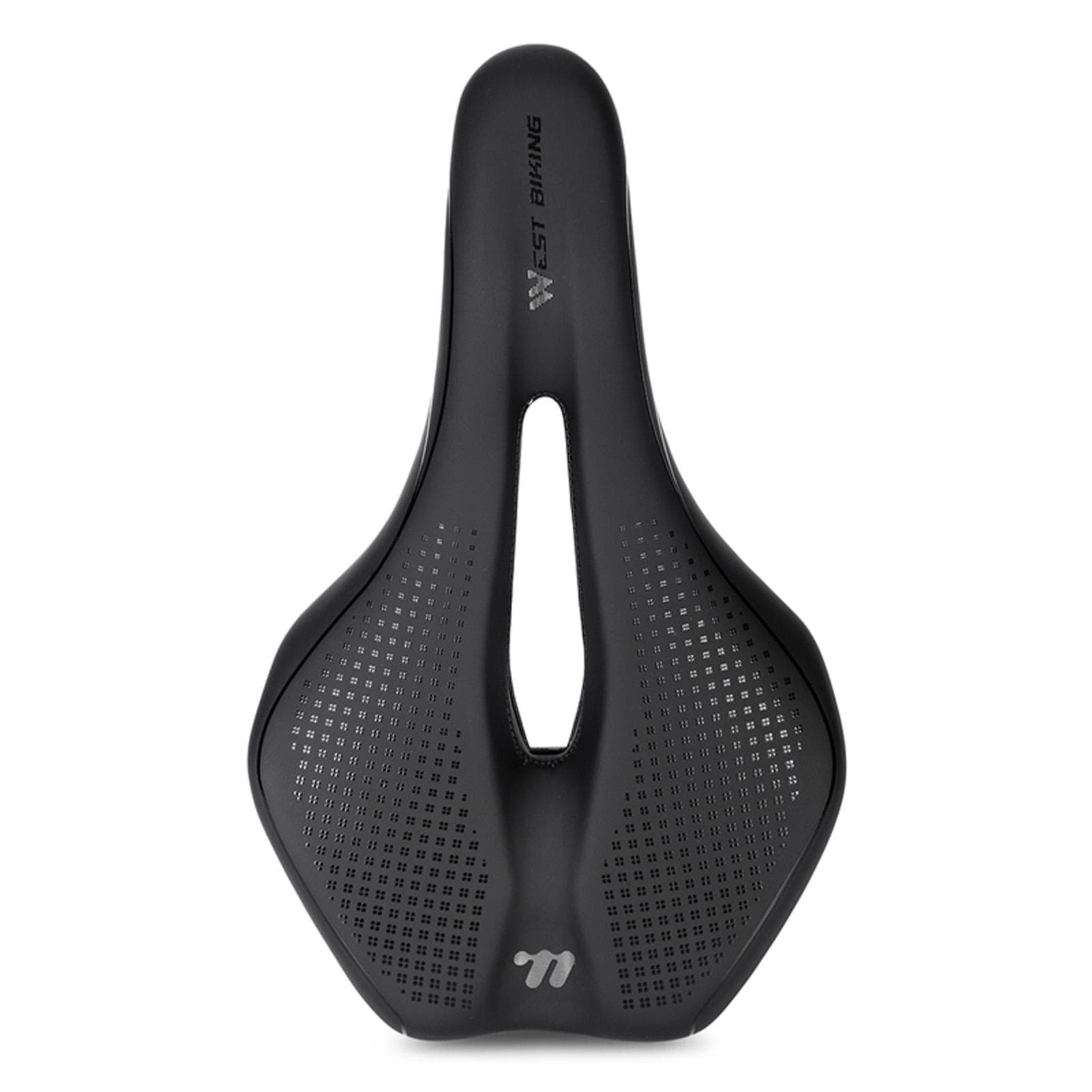 Mountain Bike Saddle Comfortable PU Leather Saddle with Hollow Design Anti-Slip Shockproof for Hollow