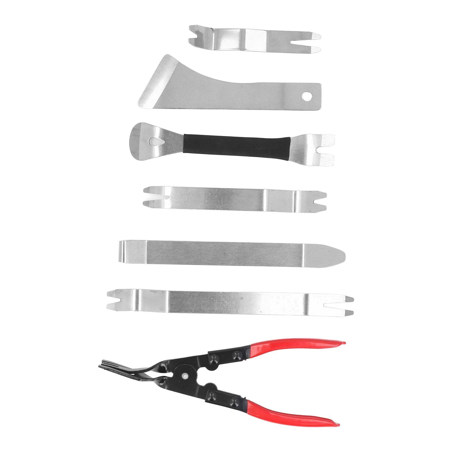 7Pcs Auto Trim Removal Tools Stainless Steel Clip Pliers Pry Bars Set for Car Door Panel Dashboard