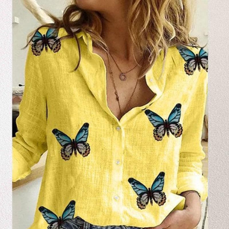 Women's T-Shirt Tops Polka Dot Print Casual Long-sleeved Linen Shirts for Women Blouse XXL