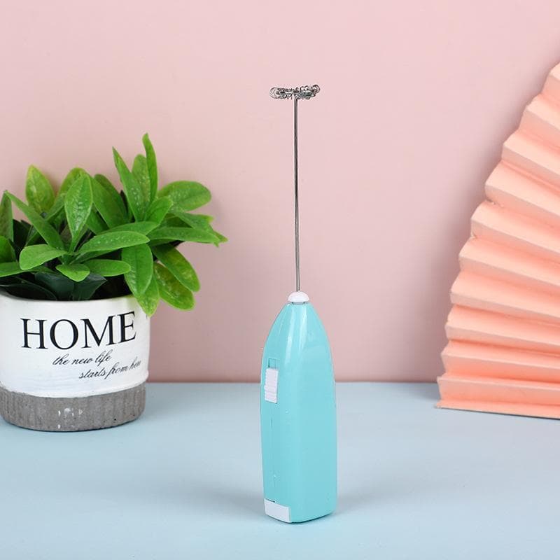 Mini Electric Milk Foamer Blender Wireless Coffee Whisk Mixer Handheld Egg Beater Cappuccino Frother Mixer Kitchen Whisk Tools blue