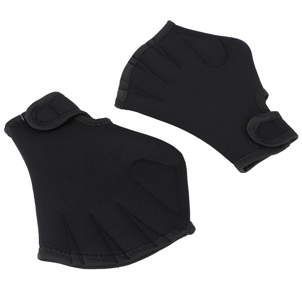 Adults Children Diving Swimming Webbed Gloves Training Equipment Supplies for Man WomanBlack