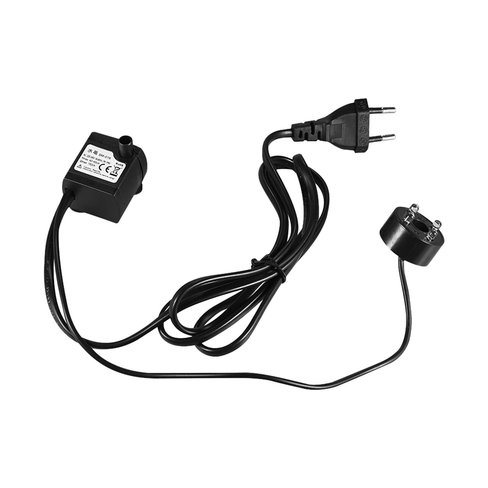 150L/H 2W Submersible Water Pump with 4 LED Light Ultra Quiet for Pond Aquarium Fish Tank Tabletop EU PLUG-2W